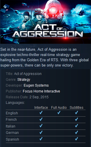 Act of Aggression Steam - Click Image to Close